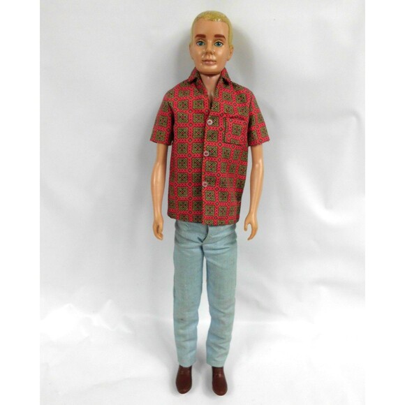 Vintage 1961 Ken Doll Blonde Hair Straight Legs Mattel Patent